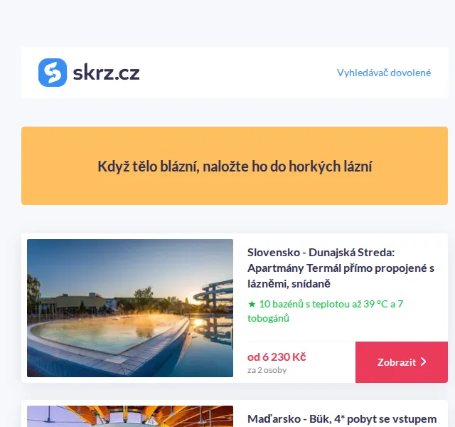 Vánoce na Skrz: 10 horkých termálů od 289 Kč – červenec 2026 | Nuslet.cz