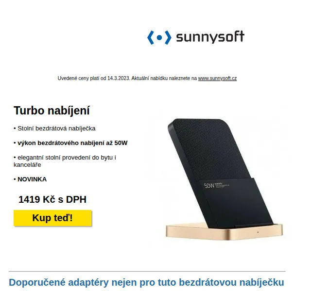 Sunnysoft: Bezdrátové nabíječky a Xiaomi Redmi Buds 4 Pro za skvělé ceny – březen 2026 | Nuslet.cz