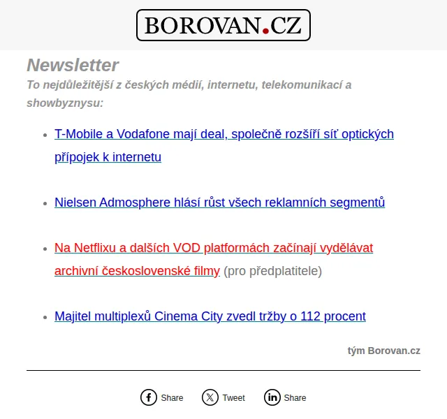 Aleš Borovan: Novinky z médií a telekomunikací – červen 2026 | Nuslet.cz