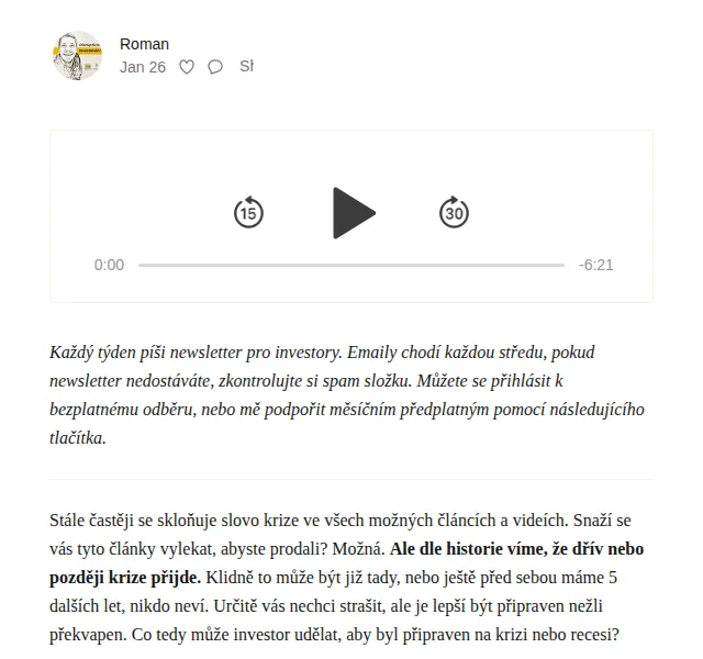 Substack: 5 tipů jak se připravit na krizi – červen 2026 | Nuslet.cz