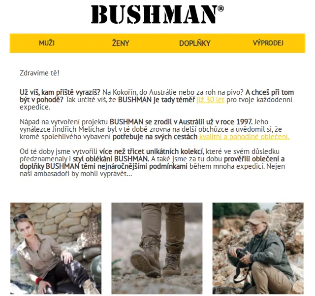 BUSHMAN: Nová kolekce pohodlného oblečení – duben 2026