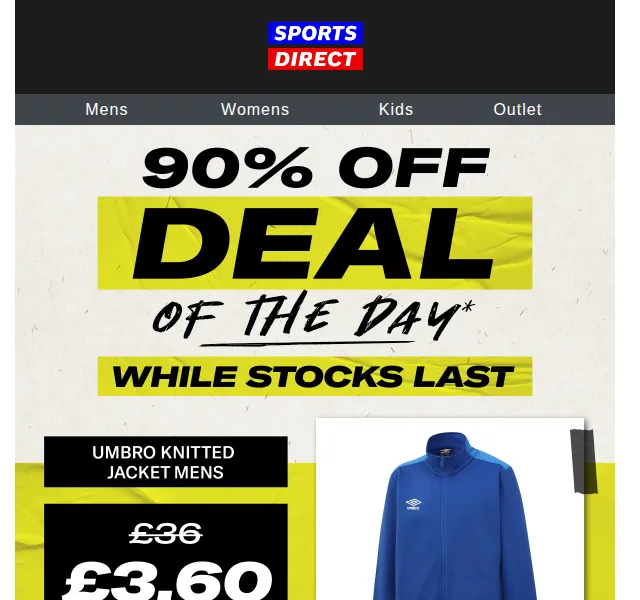 Sportsdirect: Umbro bunda – 90% sleva za 3,60 £ – červen 2026 | Nuslet.cz
