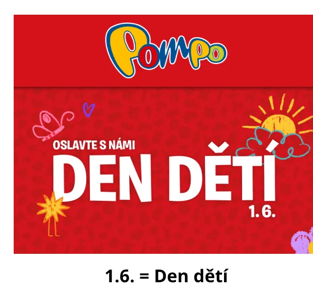 Pompo E-shop: Dárky na Den dětí – sleva až 20 % | Červen 2026