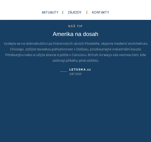 Letuška.cz: letenky do USA, Kanady a Portugalska – červenec 2026 | Nuslet.cz