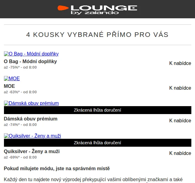Lounge by Zalando: sleva až 75 % na módu, obuv a bytové doplňky – červen 2026 | Nuslet.cz