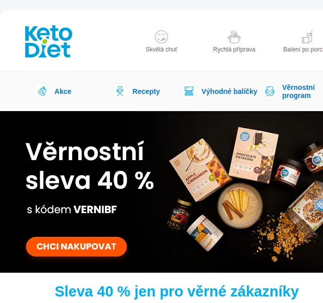 KetoDiet: Sleva 40 % na proteinová jídla – listopad 2026 | Nuslet.cz