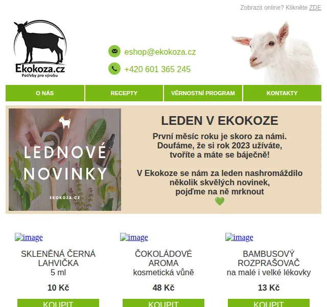 Ekokoza: Lednové novinky – skleněná lahvička, aroma a deodoranty – červen 2026 | Nuslet.cz