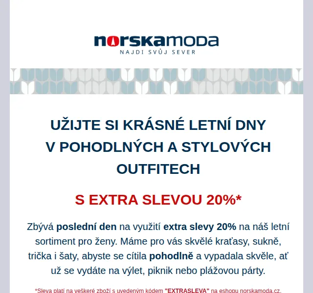 Norskamoda.cz: letní dámské oblečení se slevou 20 % – červenec 2026 | Nuslet.cz