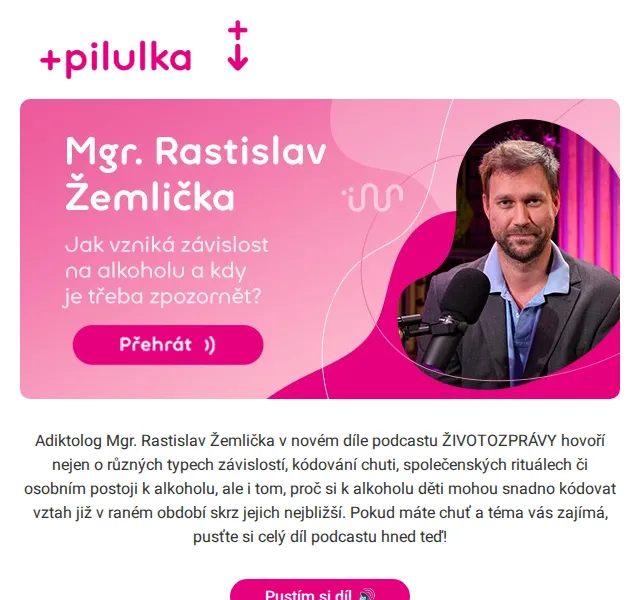 Pilulka.cz: Podcast o závislosti na alkoholu – červenec 2026 | Nuslet.cz