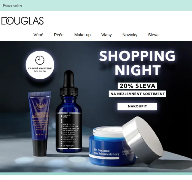 Douglas CZ: Shopping Night s 20% slevou na vše – červenec 2026 | Nuslet.cz