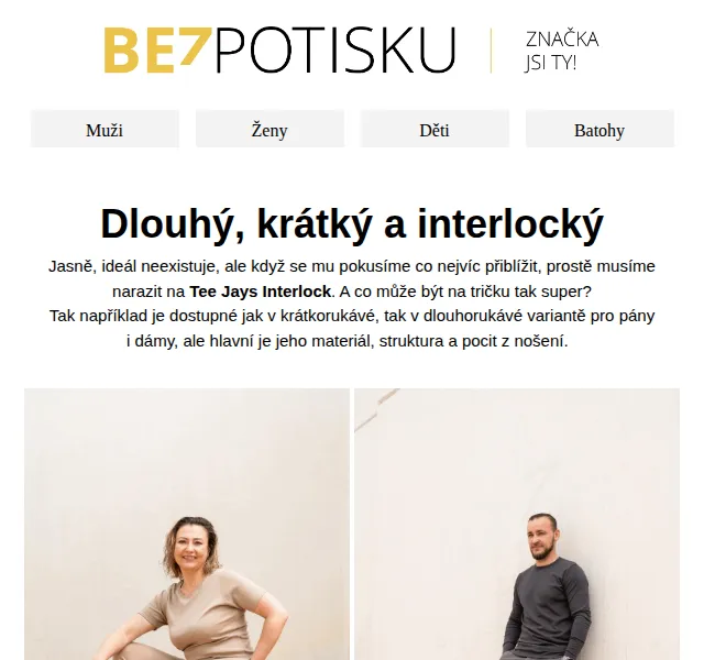 BezPotisku: Tričko Tee Jays Interlock – červen 2026 | Nuslet.cz
