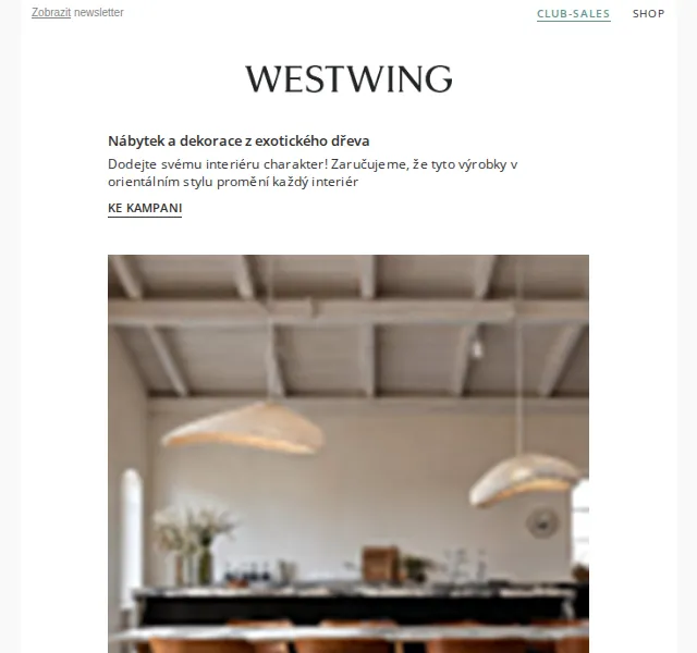 Westwing: Nábytek z exotického dřeva Schuller – červenec 2026 | Nuslet.cz