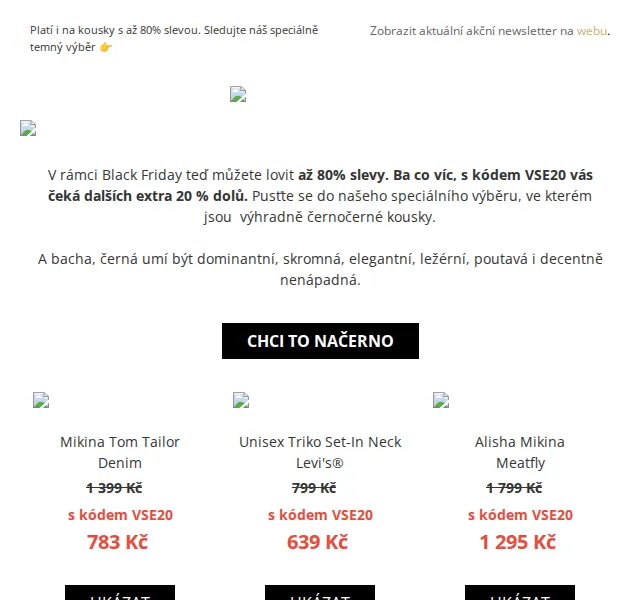 UrbanStore: Black Black Friday extra −20 % na černé kousky – červen 2026 | Nuslet.cz