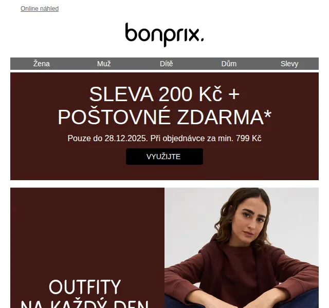 Bonprix: sleva 200 Kč + poštovné zdarma – duben 2026