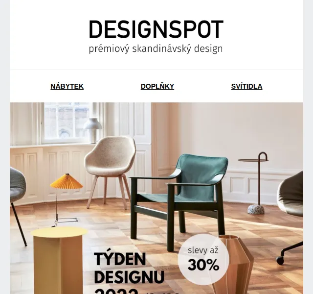 DESIGNSPOT: Týden designu se slevami až 30 % – září 2022 | Nuslet.cz
