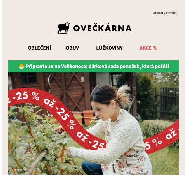 Ovečkárna: Vlněné kousky až -33 % – duben 2026 | Nuslet.cz