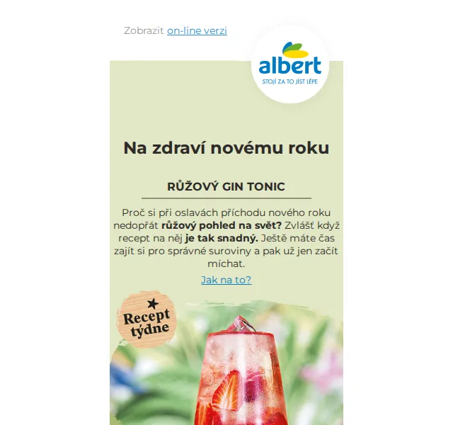 Albert: Růžový gin tonic na Silvestra – červen 2026 | Nuslet.cz