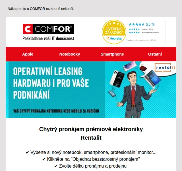 Comfor: Bezstarostný pronájem elektra – červen 2026 | Nuslet.cz