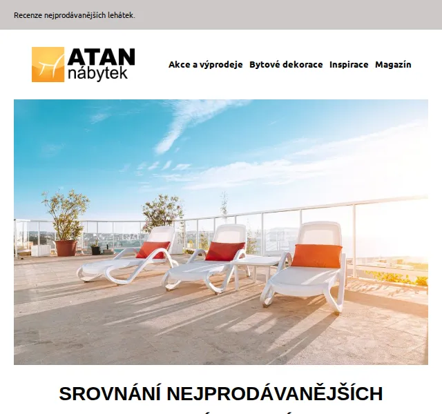 ATAN nábytek: Srovnání nejprodávanějších zahradních lehátek – červenec 2026 | Nuslet.cz