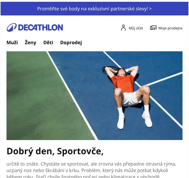 DECATHLON: Sportovci při nachlazení – tipy na trénink