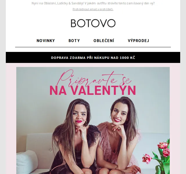 Botovo.cz: 20% sleva na Valentýn – Oblečení, Lodičky a Sandály – červen 2026 | Nuslet.cz