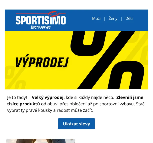 Sportisimo.cz: Velký výprodej obuvi, oblečení – červen 2026