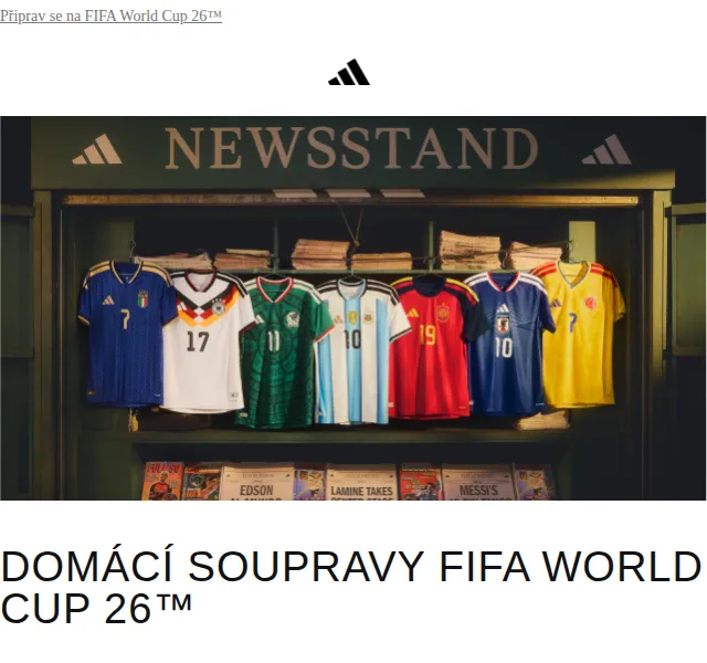 Adidas: Domácí soupravy FIFA World Cup 26 – duben 2026