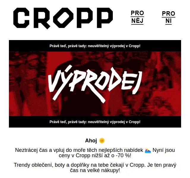 Cropp: výprodej až -70 % – červenec 2026 | Nuslet.cz