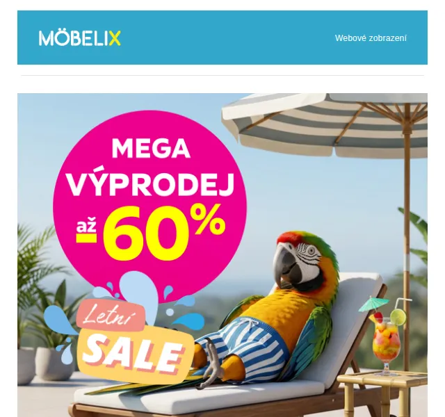 Möbelix: Mega výprodej nábytku až -60% – srpen 2026