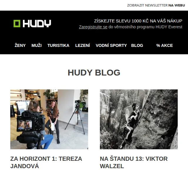 Hudy: Sleva 1000 Kč na nákup – červen 2026 | Nuslet.cz