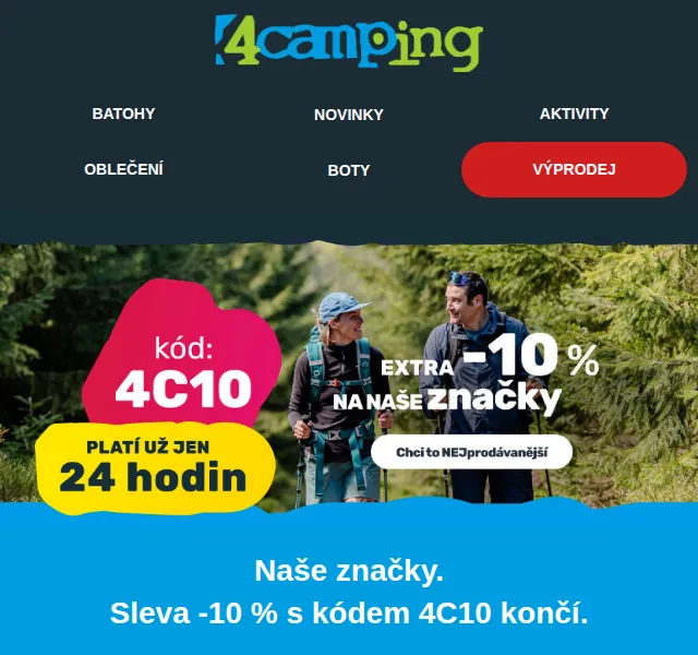 4camping.cz: Sleva 10 % na Zulu, Warg, MOOA – duben 2026