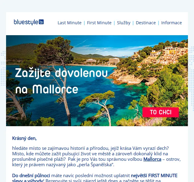 ✈ CK Blue Style ☀️: Mallorca od 10 190 Kč – červen 2026 | Nuslet.cz