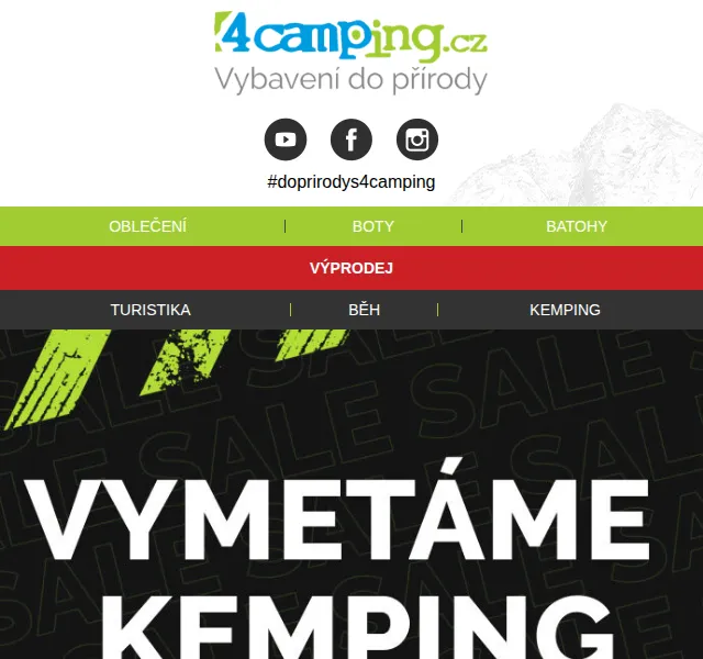 4camping: Vymetáme kemping – slevy až 70 % – červenec 2026 | Nuslet.cz