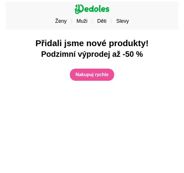 Dedoles: Podzimní výprodej – slevy až -50 % – červenec 2026 | Nuslet.cz