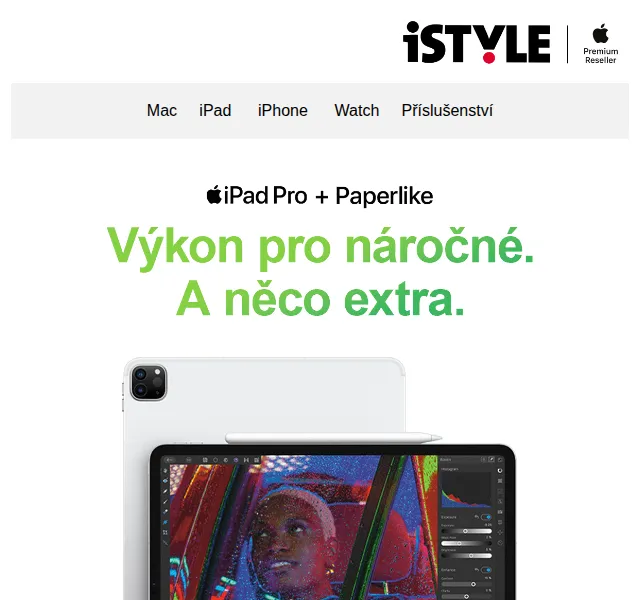 iSTYLE: iPad Pro s fólií Paperlike zdarma (999 Kč) – červen 2026 | Nuslet.cz