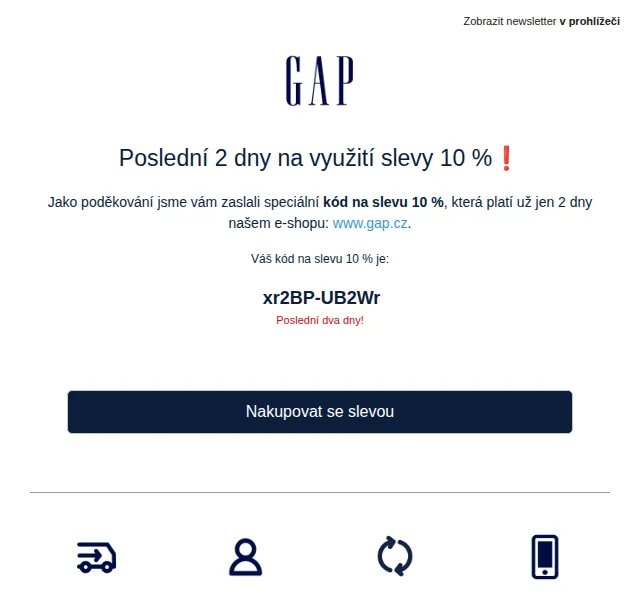 GAP: sleva 10 % – duben 2026 | Nuslet.cz