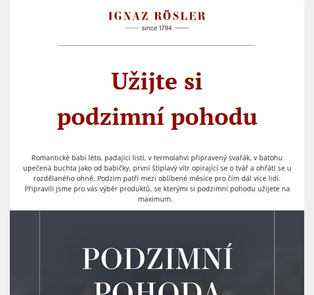 Ignazrosler.cz: Podzimní vybavení – červen 2026 | Nuslet.cz