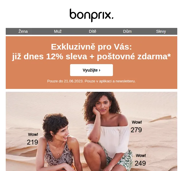 bonprix: 12% sleva a poštovné zdarma – červenec 2026 | Nuslet.cz