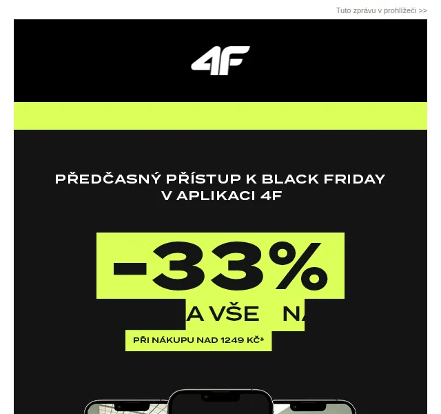 4Fstore: Sleva 33 % na vše v aplikaci – Black Friday listopad 2024 | Nuslet.cz