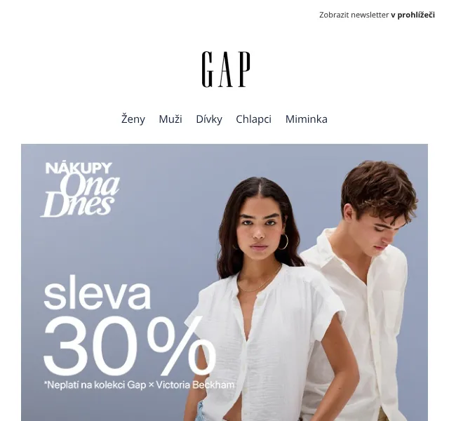 GAP: Sleva -30 % na letní kolekci – květen 2026 | Nuslet.cz