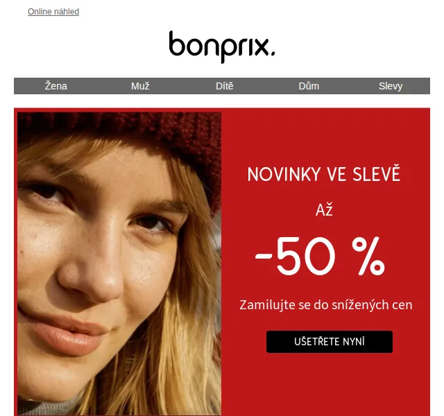 Bonprix: Oblečení a bundy se slevou až 51% – duben 2026