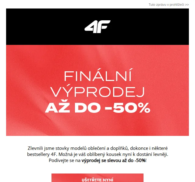 4Fstore: finální výprodej až -50 % – červenec 2026 | Nuslet.cz