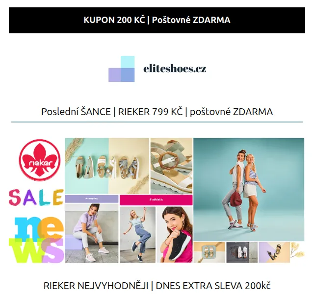 Eliteshoes: Sleva 200 Kč a poštovné ZDARMA – červenec 2026 | Nuslet.cz