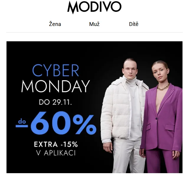 Modivo: Dodatečných -15 % na již zlevněné produkty – červen 2026 | Nuslet.cz