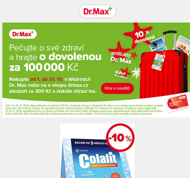 Dr.Max E-shop: Až 20% sleva na doplňky stravy – červenec 2026 | Nuslet.cz