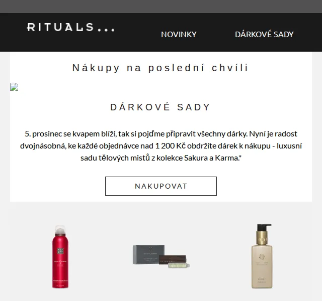Rituals: Dárek k nákupu nad 1 200 Kč – červen 2026 | Nuslet.cz