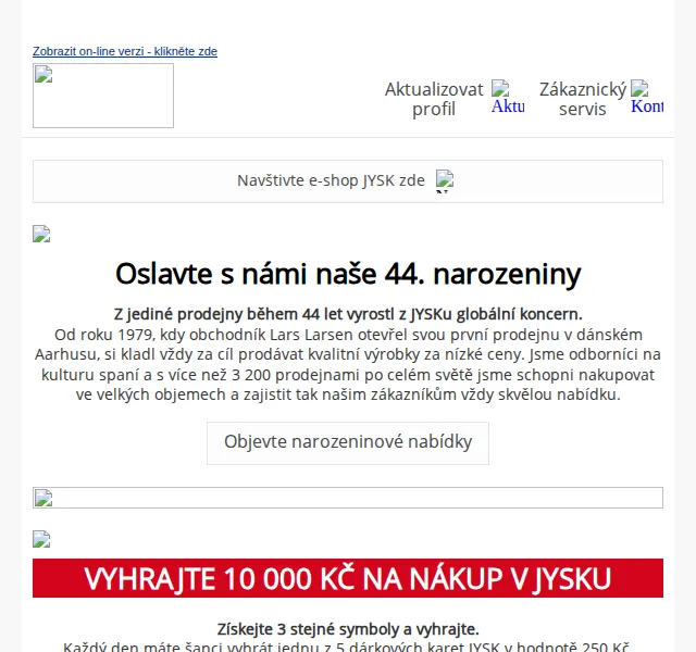 JYSK: Oslavy 44. narozenin – červen 2026 | Nuslet.cz
