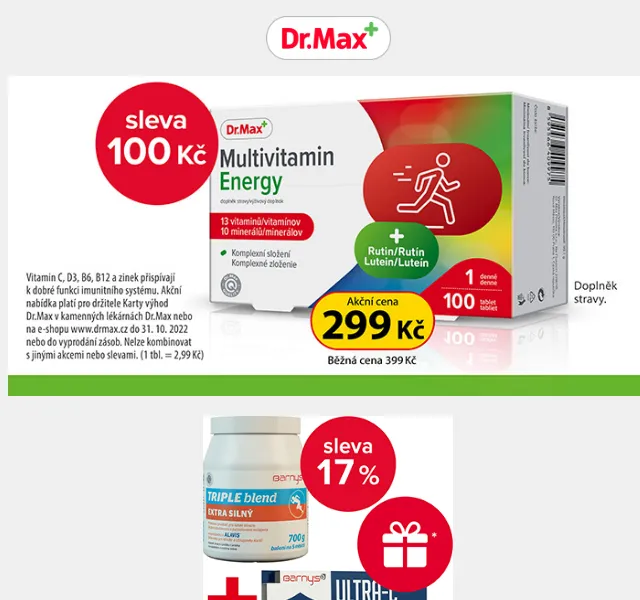 Dr.Max: Sleva 240 Kč na Barny´s TRIPLE BLEND – červenec 2026 | Nuslet.cz