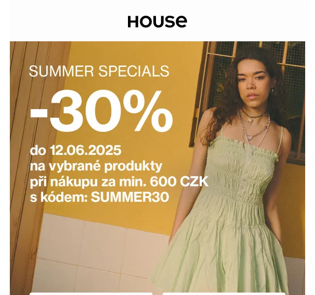 HOUSE: letní výprodej se slevou až 30 % + doprava zdarma – červenec 2026 | Nuslet.cz
