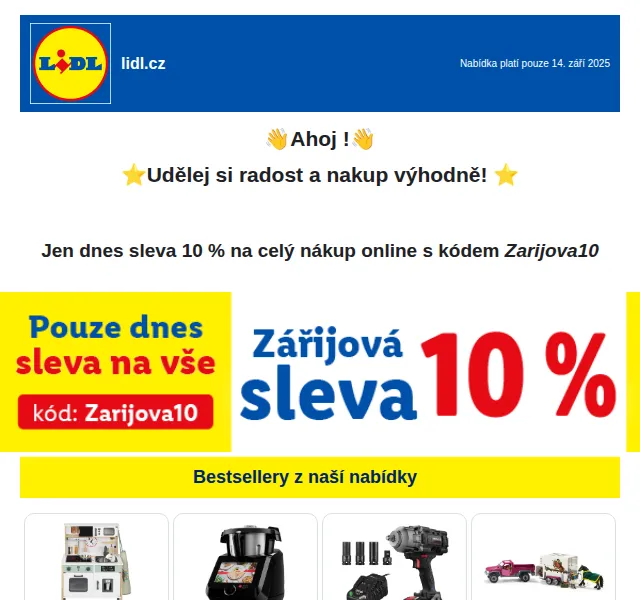 Lidl: Sleva 10 % na celý nákup – září 2025 | Nuslet.cz